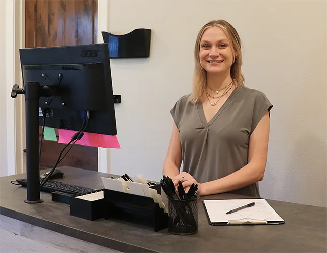Chiropractic San Antonio TX Jordan At Reception